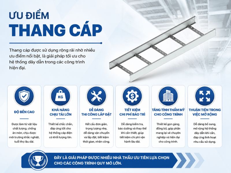 Ưu điểm nổi bật của thang cáp